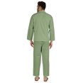 thumbnail image 4 of Inkmeso Ensemble de Pyjama Classique Uni en Coton, Pyjama Boutonné pour Hommes, 2 Pcs, Tenue de Nuit, 4 of 7