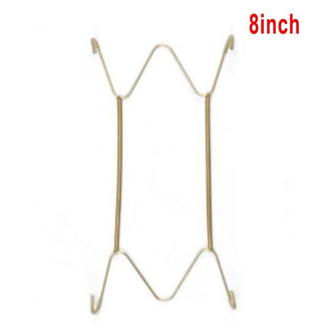 Luckyn Dish Display Plate Hangers, 1 Pcs Wall Plate Spring Hook Holder Hanging Wire Wall Display Invisible Dish Hangers, Adjustable Plate Spring Holder for The Wall Home Decor 8 inches, Gold