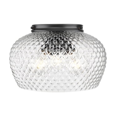 Adeline 3 Light Flush Mount in Matte Black with Clear Glass Shade