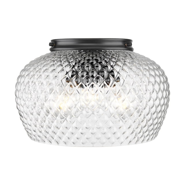 Adeline 3 Light Flush Mount in Matte Black with Clear Glass Shade