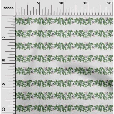 oneOone Cotton Silk Fabric Floral & Leaves Print Fabric By Yard 42 Inches Wide
