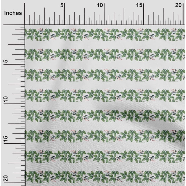 oneOone Silk Tabby Fabric Floral & Leaves Decor Fabric Printed BTY 42 Inches Wide