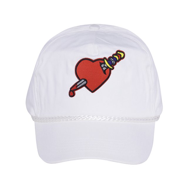 Gravity Threads Casquette en Sergé de Coton Heart Stab - Blanc