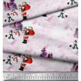thumbnail image 3 of Soimoi Poly Georgette Fabric Snowman,Santa & Tree Christmas Print Fabric by Yard 42 Inch Wide, 3 of 3