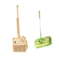 thumbnail image 1 of Lipstore 3 Pieces Mini Broom and Dustpan Mop Set Children Housekeeping Cleaning Tools Green, 1 of 8