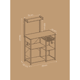 thumbnail image 2 of LEDREM Baker's Rack avec Panier en Fil Métallique et Crochets, Support pour Micro-Ondes et Étagère de Rangement de Cuisine pour Casseroles et Épices, Brun Rustique et Noir Encre, 2 of 6