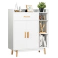 thumbnail image 1 of Gymax Armoire de Rangement au Sol Armoire Autoportante Coffre avec 1 Tiroir 2 Portes 3 Tablettes, 1 of 10