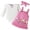 Hot Pink, variant on Ymyiu Going Home Outfit Baby Girl Casual Baby Girl 3-Piece Outfit Set: Soft Infant Romper + Adorable Toddler Skirt + Cute Headband (Hot Pink,9-12 Months)