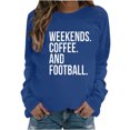 thumbnail image 1 of Pisexur Chandails en Molleton pour Femmes Imprimé Graphique Lettre Chandails en Molleton de Football pour Femmes Chandails en Molleton d'Automne Décontractés Col Rond Chandails en Molleton Manches Longues pour Femmes Blouses Coupe Ample Pull Tops, 1 of 2
