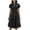 #044-Black, variant on Roncen Women Short Sleeve Denim Chambray Midi Dress Button Down V Neck Shirts Dresses A Line Long Casual Summer Dress