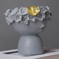 thumbnail image 4 of Vaidha Cute Flower Wreath Girl Vases Doll Head Container Planter Resin, 4 of 4