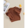 thumbnail image 3 of Gupgi Toddler Girl Sweaters 3M 6M 9M 12M 18M 2Y 3Y Baby Ruffle Long Sleeve Solid Color Knit Pullover Fall Winter Loose Tops, 3 of 8