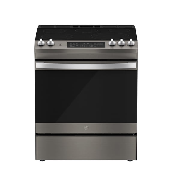 GE Cuisinière Électrique à Entrée Frontale 30 Pouces à Vraie Convection avec Tiroir de Rangement Ardoise - JCS840EMES