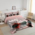 thumbnail image 3 of YST Ensemble de Douillette Grand Lit, Fleurs Papillons Pierres Literie Douce, Insectes Animaux Lacs Reflet Ensembles de Literie Douillette, Blanc Rouge Paysage Naturel Couette pour Chambre, 3 of 6