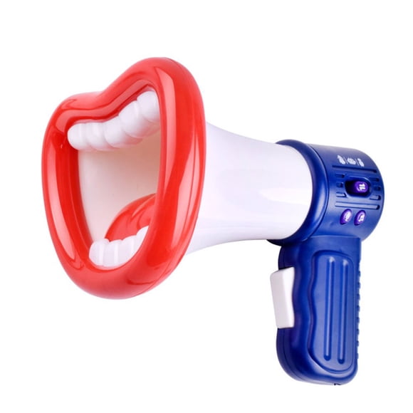 Mégaphone Amusant à Grande Bouche Jouet d'Enregistrement pour Enfants Modificateur de Voix Haut-Parleur pour Enfants Micro Portatif Jouets Vocaux Neuf, Blanc