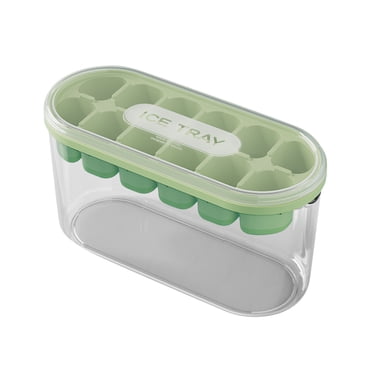Amzcrzy Ice Cube Tray Large Capacity Easy To Demould With Proof Detachable Cover Used forCocktails Freezers Stackable Ice Trays With Lids Double Layer Ice Lattice Apartment Essentials Ice Tray