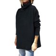 thumbnail image 2 of MesaSe Pull Tunique à Col Roulé Surdimensionné pour Femmes 2022 Manches Chauve-Souris Longues Ourlet Plissé, 2 of 4