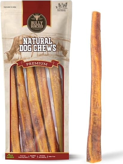 Bully Bunches 12" Jumbo Bully Sticks Odour Free All Natural Dog Chews 5 Pack