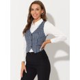 thumbnail image 3 of INSPIRE CHIC Women's Waistcoat Steampunk Dressy Sleeveless Jacket Versatile Racerback Suit Vests Small Dark Blue, 3 of 5