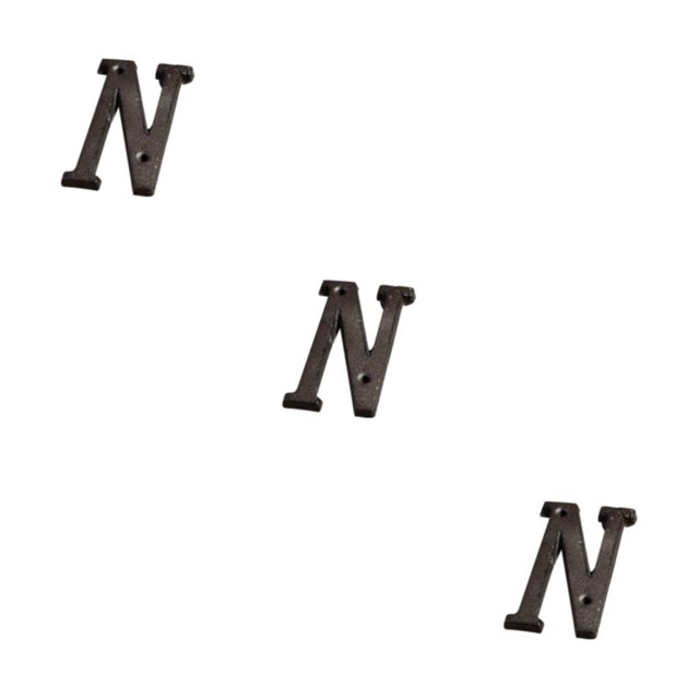 Maytalsory Metal House Number Plaque Durable And Rustproof Easy To Install Metal Letters House Numbers Iron Decoration Doorplate B17--N 3Set