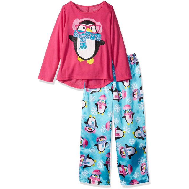 Komar Kids Girls' Pajama Cute Top and FunPants Sleepwear Set