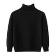 thumbnail image 1 of WUANDIXFA Boys Sweaters Cotton Cable Knit Childrens High Neck Pullover Sweater with Solid Color Base Knit Sweater for Both Boys and Girls Black,9-10 Years, 1 of 5