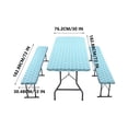 thumbnail image 3 of UsRHHA Waterproof Elastic Table Cover Set for Outdoor Picnic, 3-Piece Vinyl Tablecloth with Flannel Backing Fits 30x72 Inch Table, Patio Table Protector, 3 of 5