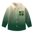 thumbnail image 3 of RXMEKW Chemise à Manches Longues Imprimée de la Saint-Patrick pour Garçons avec Col Rabattu, 95 % Coton 5 % Élasthanne, Vert, 3 of 7