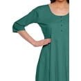 thumbnail image 3 of Moomaya Kurtis en Coton Uni pour Femmes Tenue de Fête Manches 3/4 Robe Mode pour Femmes, 3 of 5