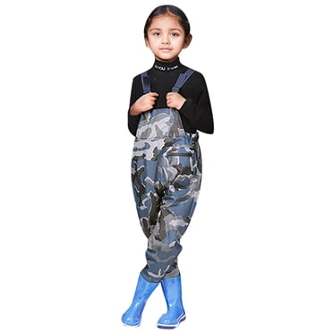 Xuewenshw Cuissardes Camouflage pour Enfants, Cuissardes de Pêche pour Jeunes, pour Tout-Petits et Enfants, Imperméables, et Cuissardes de Pêche avec Bottes pour Garçons et Filles, Barboteuses à Manches Courtes pour Filles