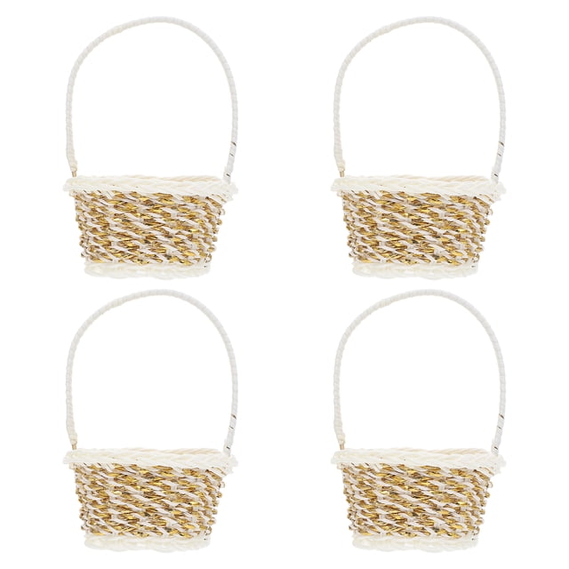 Shisuyan Panier à Main Portable Naturel 4 Pcs 3.5X5.5in