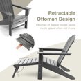 thumbnail image 4 of Gymax Chaise Adirondack de Patio en HDPE Chaise Longue d'Extérieur avec Ottoman Rétractable Gris, 4 of 7