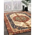 thumbnail image 2 of Ahgly Company Tapis d'Intérieur Rectangulaire Abstrait Brun Rouge, 7 Pieds x 9 Pieds, 2 of 6