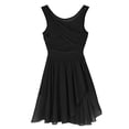 thumbnail image 3 of Miaeowve Robe de Danse Courte pour Femmes en Mousseline, Ourlet Haut-Bas, Justaucorps Superposé, Robe Courte, Vêtements de Danse Lyrique, Noir, TG, 3 of 7