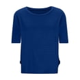 thumbnail image 3 of Besolor Hauts d'Entraînement pour Femmes Col Rond T-Shirt à Manches Courtes Été Décontracté Ample Côté Ajouré Athlétique Course Court, 3 of 6