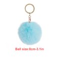 thumbnail image 5 of Fuzzy Ball Keychain Supple Comfortable Lovely Key Rings Adorable Practical Key Chains Women for Children Adults Elderly Students Light Green 8cm, 5 of 5