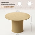 thumbnail image 3 of HOMCOM Round Dining Table, Kitchen Table with Fluted Pedestal Base, Natural, 3 of 10