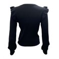 thumbnail image 5 of MESSUEN Chandail à Col Rond pour Femmes Hauts à Volants pour Femmes Chandails à Enfiler Femmes Hauts et Chemisiers pour Dames Hauts d'Été pour Dames Chandails pour Femmes T-Shirts pour Femmes Noir m, 5 of 5