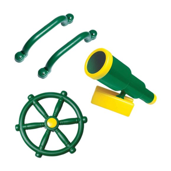 transemion Kids Pirate Telescope, Steering Wheel & Safety Handle Bars for Treehouse