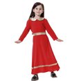 thumbnail image 4 of GDREDA Robe Soleil Fille Été Fille Contraste de Couleurs Manches Longues Robe Jupe Longue Fille Rouge,12-24 Mois, 4 of 9