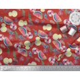 thumbnail image 2 of Soimoi Modal Satin Fabric Fruits,Swim Ring & Goggles Summer Designs Printed Craft Fabric by The Yard 42 Inch Wide, 2 of 3