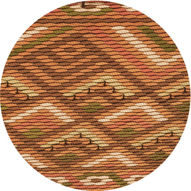 Ahgly Tapis Rond Lavable en Machine Intérieur Transitionnel Orange, 6 Pieds Rond