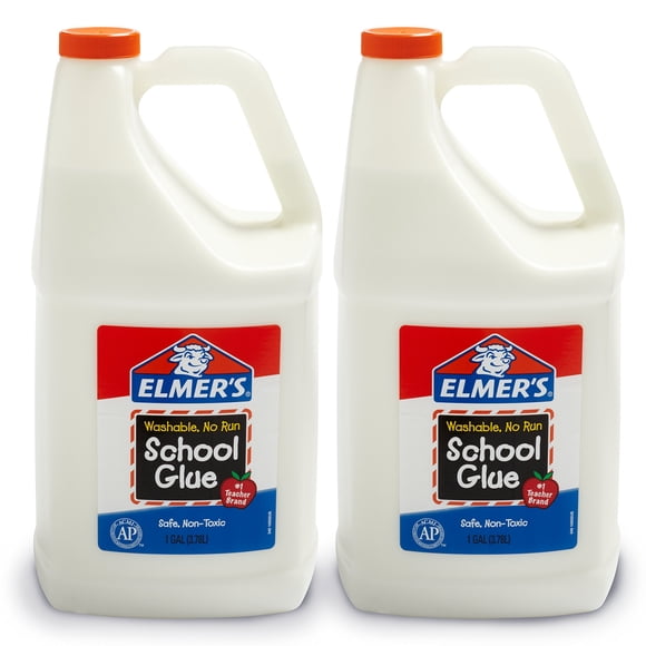 Elmer's Glue, Liquid School Glue, Washable, 1 Gallon, 2 Count