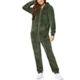 thumbnail image 2 of Combinaison à Manches Longues pour Femmes, Combinaison à Capuche à Manches Longues, Pyjama Décontracté d'Hiver Chaud, Combinaison de Nuit, Combinaisons d'Automne pour Femmes 2023 en Liquidation, 2 of 6