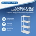 thumbnail image 3 of Gracious Living Unité de Rangement Légère à 4 Tablettes à Hauteur Fixe, Blanc (Lot de 2), 3 of 12