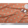 thumbnail image 2 of Soimoi Orange Rayon Crepe Fabric Mandala Geometric Decor Fabric Printed Yard 46 Inch Wide, 2 of 5
