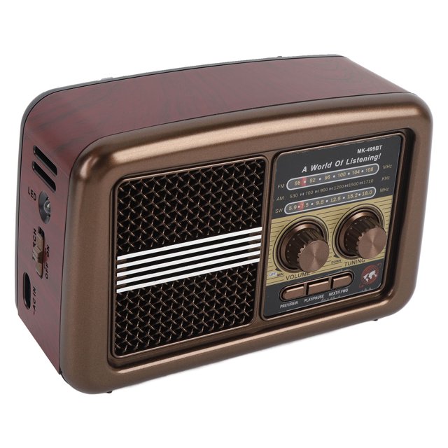 Full Band Portable Shortwave Radio, AM SW Weather Radio, Dual Power Supply Emergency Radio with Multi Source Music Playback, for Home Kitchen Outdoor