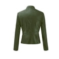 thumbnail image 4 of DPTALR Women Ladies Lapel Motor Jacket Coat Zip Biker Short Punk Cropped Tops, 4 of 6