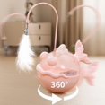 thumbnail image 3 of EIMELI 1pc Cat Toy Self-Entertainment Device  Interactive Teaser Wand with Treat Dispenser  360° Rotating Design for Endless Fun – Artificial Feathers & Bells to Attract Your Cat‘s Att, 3 of 5