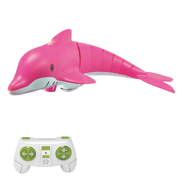 Pink Dolphin Remote-Controlled Boat with Water Spray Function - 2.4G Rechargeable Toy Boat for Kids (Single Battery Edition)